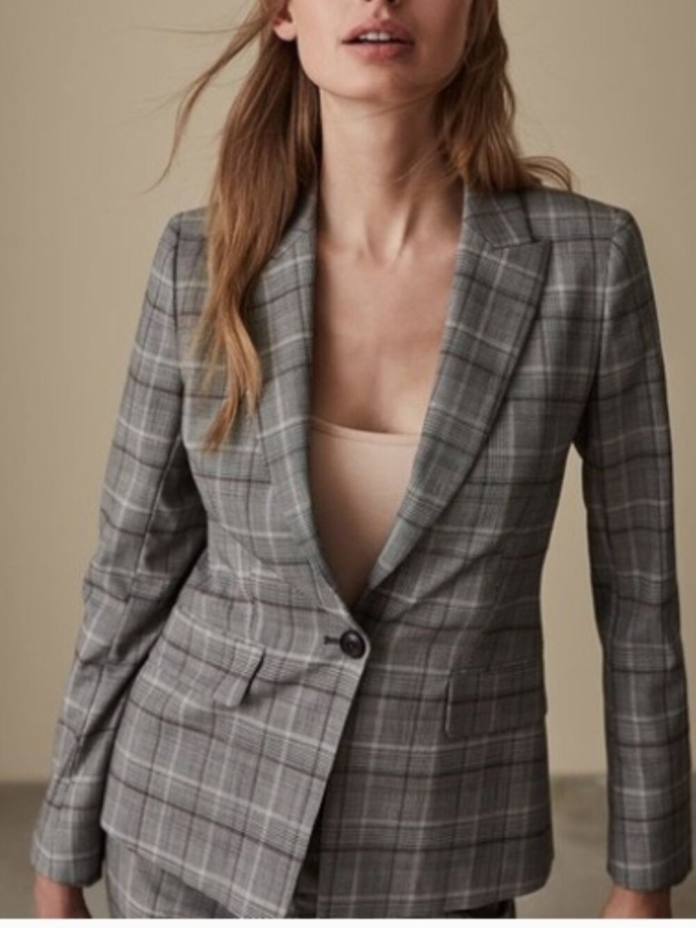 REISS Ora Checked Tailored Blazer Jacket – Pink/Grey Check – Size 2 – NWT - Picture 7 of 7